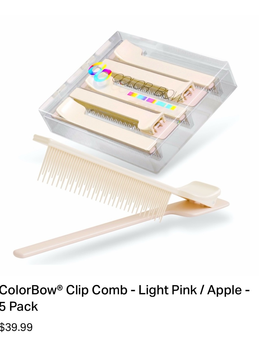 Light Pink Clip Comb - 5 Pack